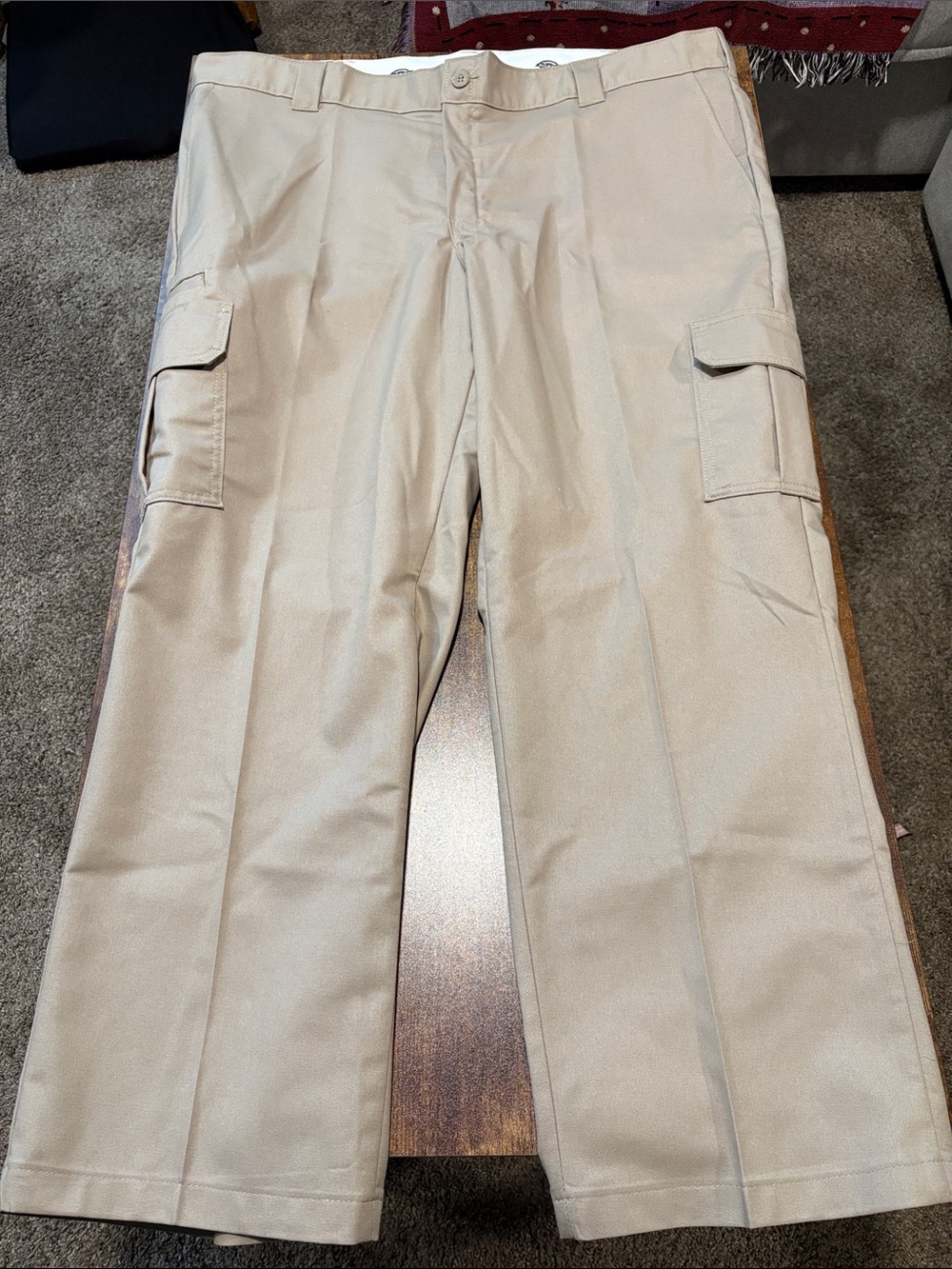 Dickies Tan Cargo Pants with Side Flap Pockets 44/30